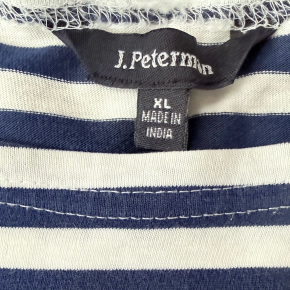 J. Peterman North Sea Navy Striped Tee - Blue and White Long Sleeve Size XL - Picture 5 of 8